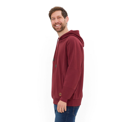 Sweat-Kapuzenpullover aus reiner Bio-Baumwolle, rubin