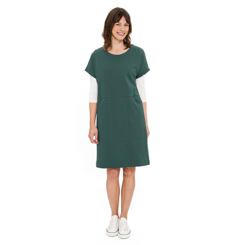 Sweatkleid aus reiner Bio-Baumwolle, pinie