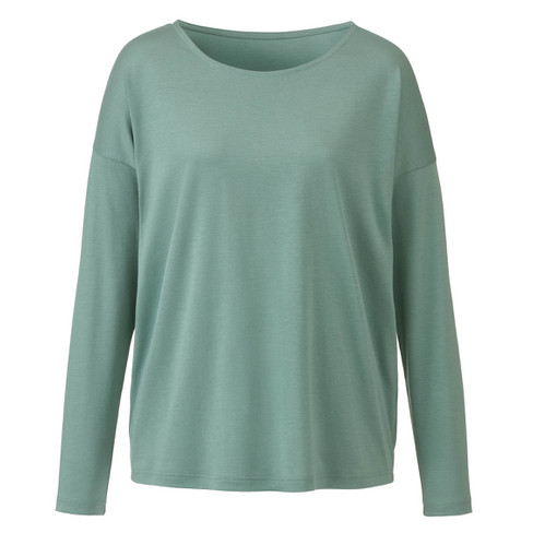 Langarmshirt aus Lyocell (TENCEL<span style=" vertical-align:super;">TM</span>) und Bio-Baumwolle, lorbeer