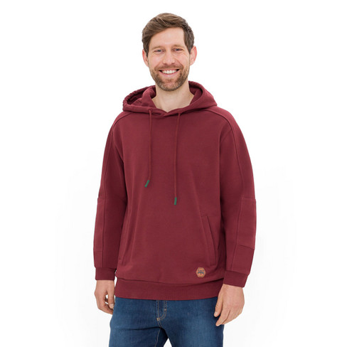 Sweat-Kapuzenpullover aus reiner Bio-Baumwolle, rubin