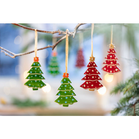 Speckstein-Tannenbaum, 3er-Set, blau