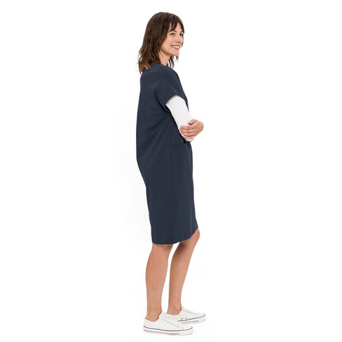 Sweatkleid aus reiner Bio-Baumwolle, nachtblau