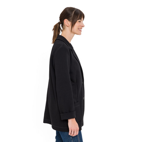 Jersey-Blazer aus Bio-Baumwolle, onyx