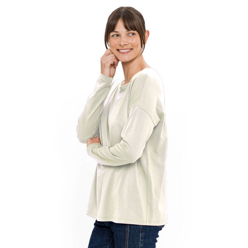 Langarmshirt aus Lyocell (TENCEL<span style=" vertical-align:super;">TM</span>) und Bio-Baumwolle, naturweiß