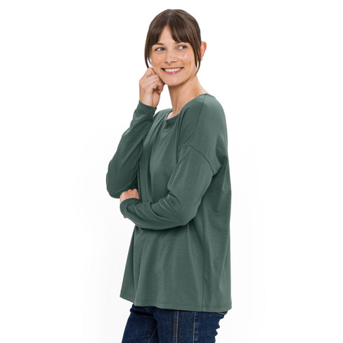 Langarmshirt aus Lyocell (TENCEL<span style=" vertical-align:super;">TM</span>) und Bio-Baumwolle, lorbeer