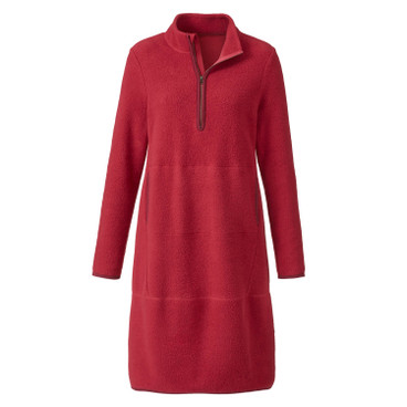 Fleece-Kleid mit Kängurutasche aus reiner Bio-Baumwolle, cassis