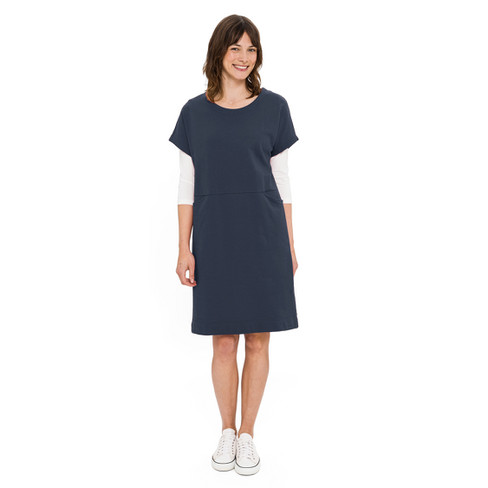 Sweatkleid aus reiner Bio-Baumwolle, nachtblau