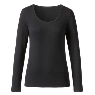 Langarmshirt aus reiner Bio-Baumwolle, onyx