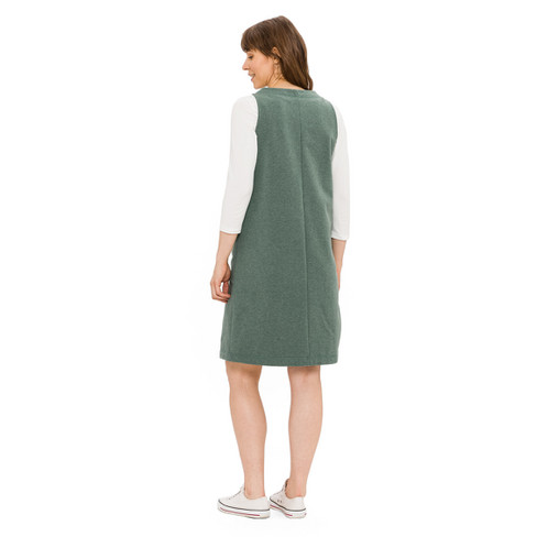 Sweatkleid in A-Linie aus Bio-Baumwolle, lorbeer melange