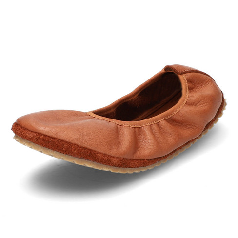 Barfußschuh Ballerina aus Bio-Leder, muskat